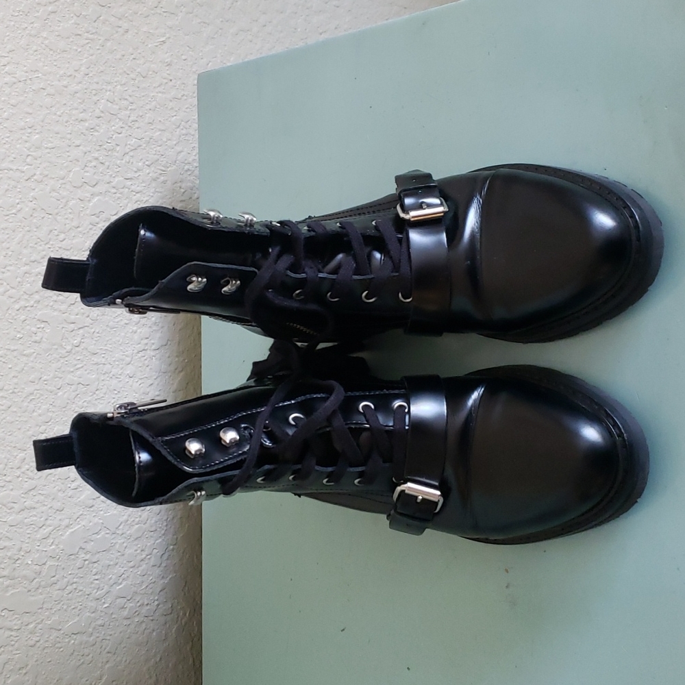 AllSaints Donita Black Leather Boots  40